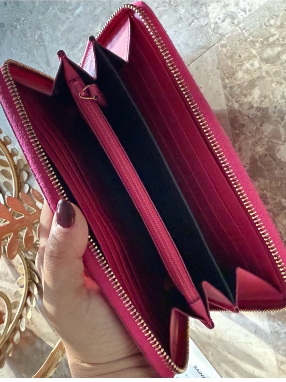 Yves Saint Laurent Patent Leather Zip Wallet - Picture 4 of 15